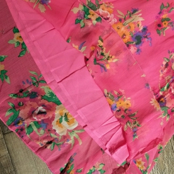 *HOT PINK AEROPOSTALE HIGH LOW SEMI SHEER SLIP ON SKIRT COVER UP SMALL - Picture 5 of 7